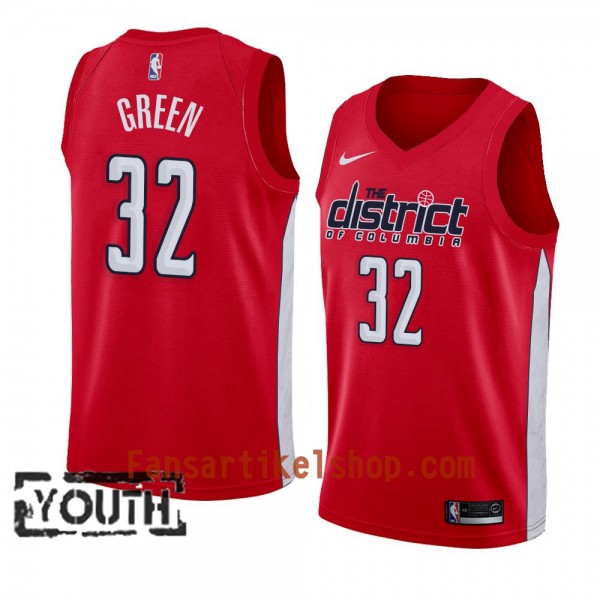 Washington Wizards Trikot Jeff Green 32 2018-19 Nike Rot Swingman - Kinder